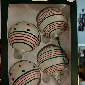 4 Vintage glass ornaments by Krebbs